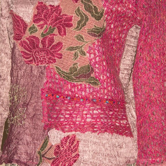 Alberto Makali Gorgeous Mixed Fabric Top Size Large - Picture 9 of 9